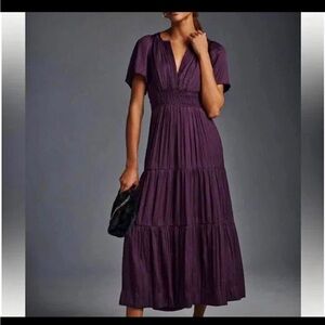 Purple Anthropologie Tiered Dress